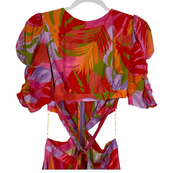 Farm Rio Colorful Leaves Multicolor Dress NWOT - Picture 4 of 15